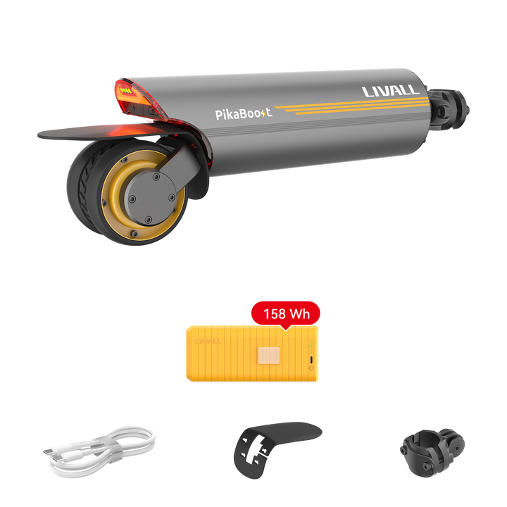 LIVALL PikaBoost 2 tool-free rear wheel e-bike conversion kit with removable battery