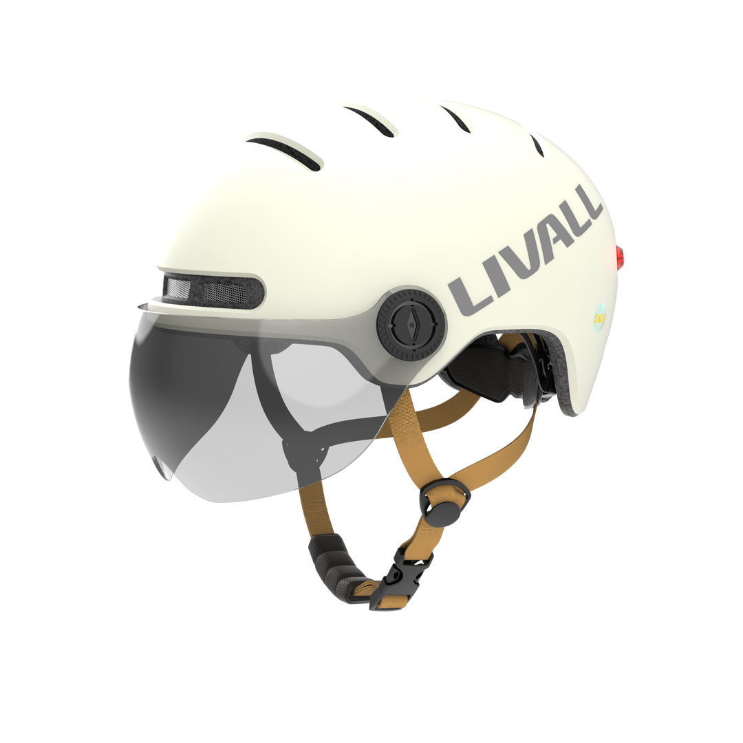 LIVALL L23 cycling white smart helmet with removable visor