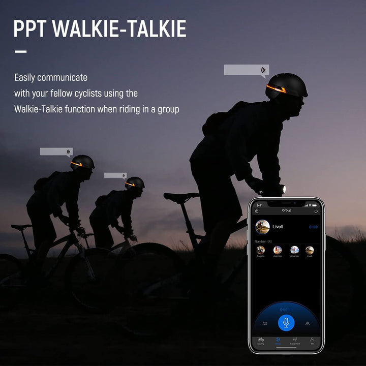 LIVALL BH51M NSO with ppt walkie-talkie makes easily communicate with your fellow cyclists using the walkie-talkie function when riding in a group