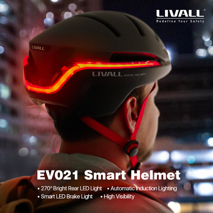 LIVALL EVO21 street bike smart helmet with  270° bright rear LED light
