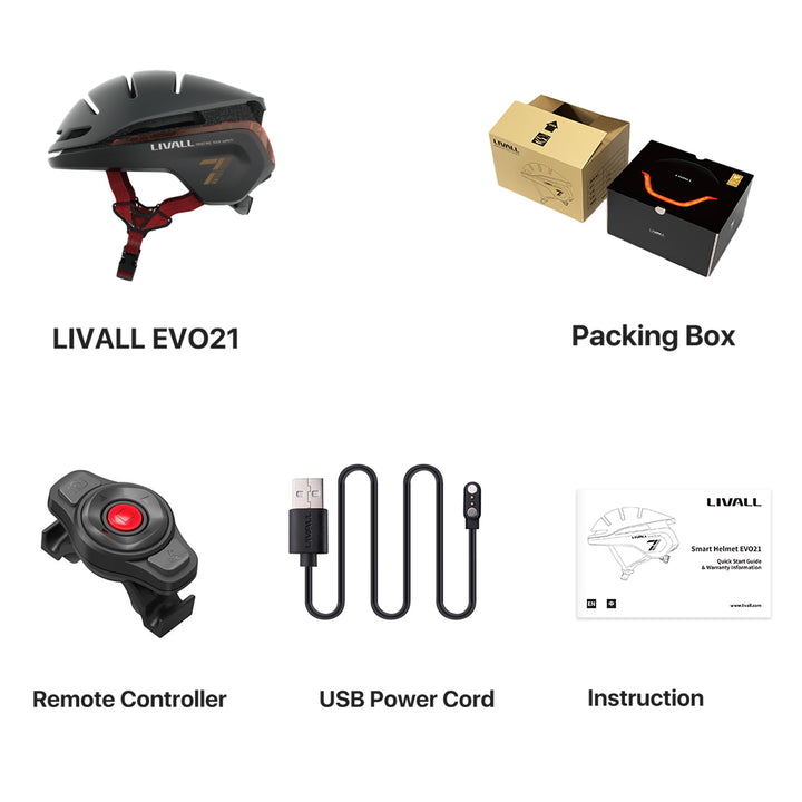 LIVALL EVO21 smart helmet and its accessories